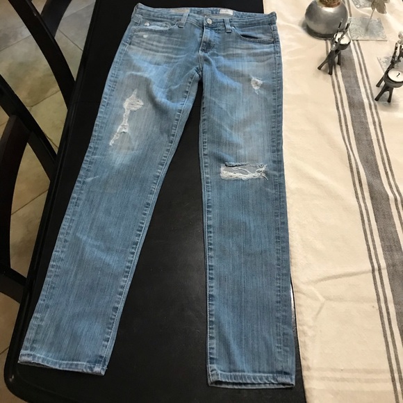 AG Adriano Goldschmied jeans 26r 26 distress STEVIE ANKLE slim straight - Picture 7 of 12